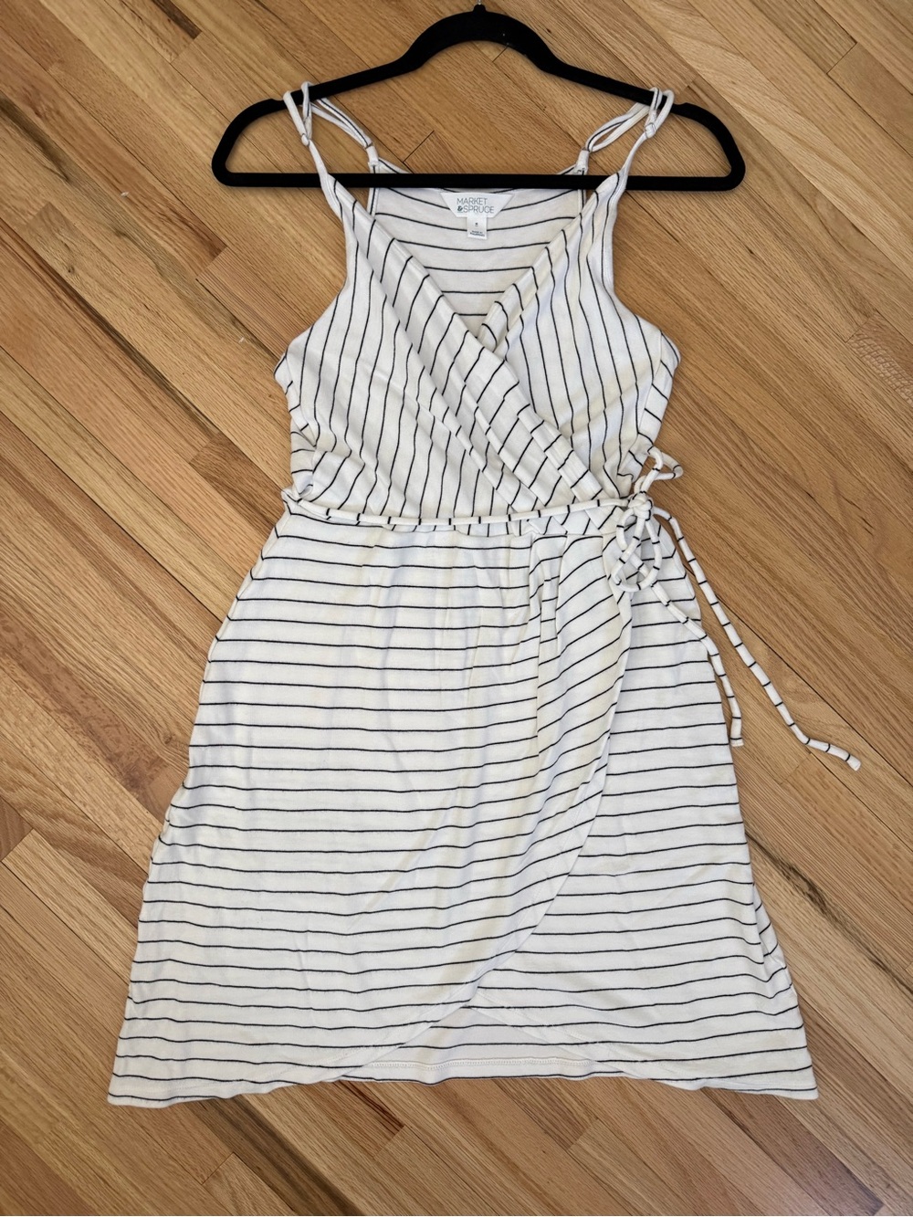 Striped Faux Wrap Dress